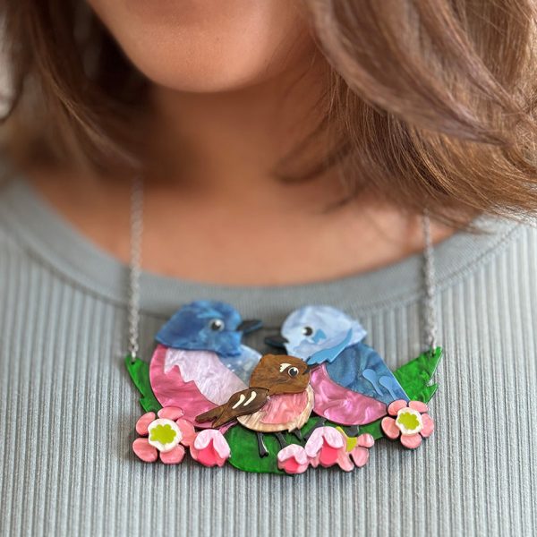 Erstwilder Rockin  Robins Birds & Flowers Necklace with Gift Box on Sale