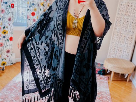 Arya Velvet Mesh Tapestry Layering Piece on Sale