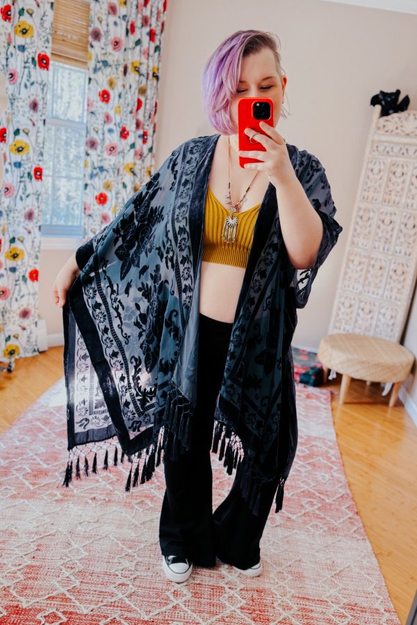 Arya Velvet Mesh Tapestry Layering Piece on Sale