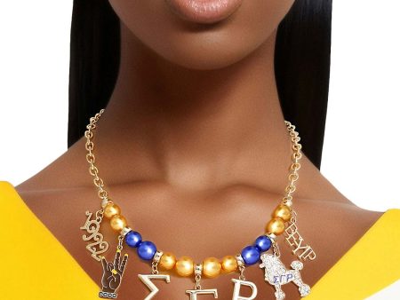 Golden Legacy: SGRho Sorority Pearl Necklace Online Sale