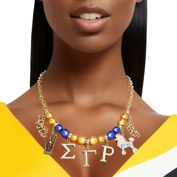 Golden Legacy: SGRho Sorority Pearl Necklace Online Sale