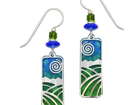 Adajio Green Valley & Blue Skies with Landscape Overlay Pierced Earrings For Discount