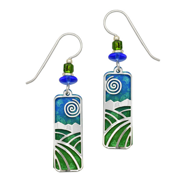 Adajio Green Valley & Blue Skies with Landscape Overlay Pierced Earrings For Discount