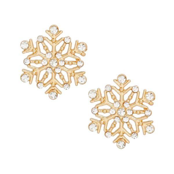 Stud Stellar Snowflake Gold Earrings for Women Online now