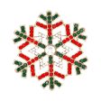 Brooch Radiating Snowflake Red Green Pin for Women Online Sale