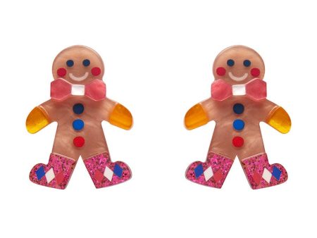 Erstwilder  Sugar & Spice  Gingerbread Man Pierced Earrings with Gift Box Online now