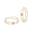 Hoops Gold Pink Clover Wide Earrings for Women Online