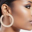 Gold Stacked Pave 55mm Hoops Online Sale