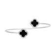 Bangle Silver Black Clover Pave Bracelet for Women Online Sale