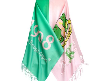 AKA Sorority Pale Pink Green Fashion Shawl Scarf Cheap