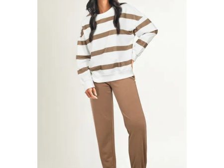 Striped Pullover and Jogger Pants Set on Sale