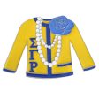 Yellow Blue Sweater Sorority Pin Fashion