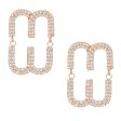 Studs Gold Pave Oval Loop Design Earrings Women on Sale