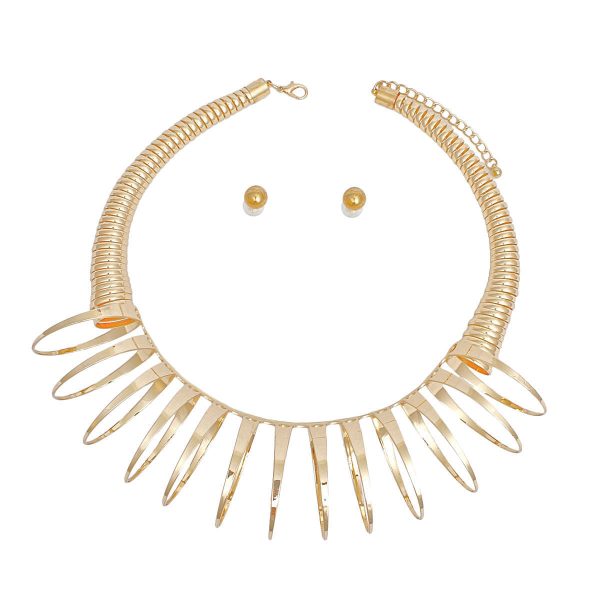 Collar Gold XLarge Coiled Wire Modern Necklace Online now