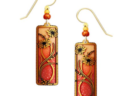 Adajio Daisy Garden Filigree Orange & Apricot Pierced Earrings Online