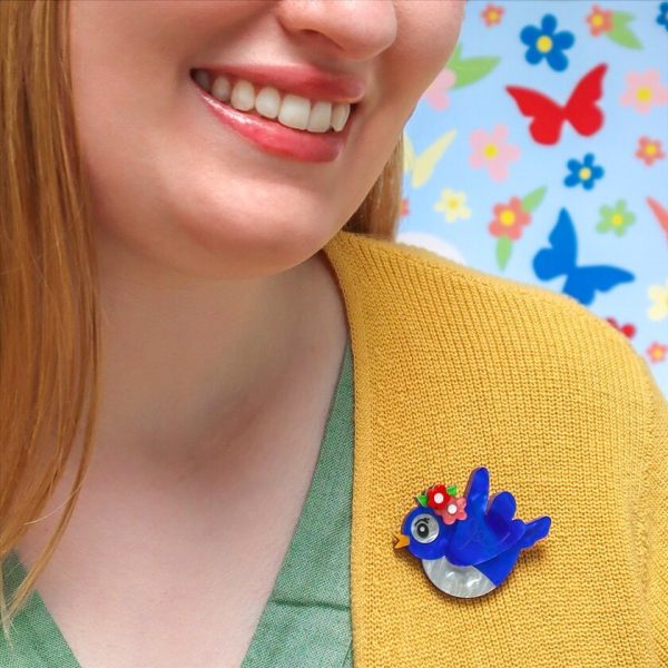 Erstwilder  Love s Offspring  Blue Swallow Brooch with Gift Box ~Designed in Melbourne~ Online Hot Sale