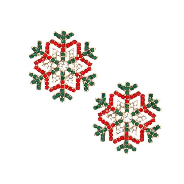 Stud Radiating Snowflake Red Green Earrings Women Online