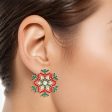 Stud Radiating Snowflake Red Green Earrings Women Online