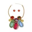 Bib Multi Wire Teardrop Marble Bead Set for Women For Discount