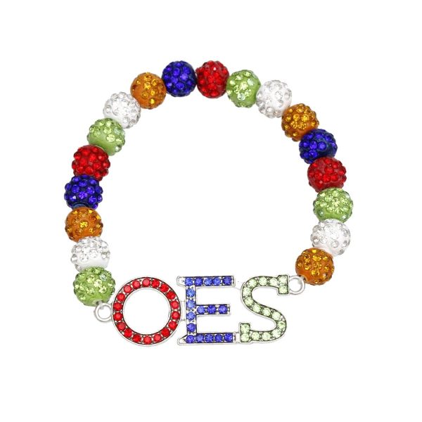 OES Sorority Multicolor Clay Ball Bead Bracelet Discount