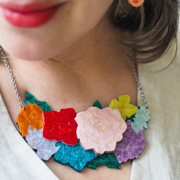 Erstwilder  Declaracion Floral  Frida Kahlo Flower Necklace with Gift Box Sale