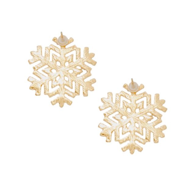 Stud Radiating Snowflake Gold Earrings for Women Hot on Sale