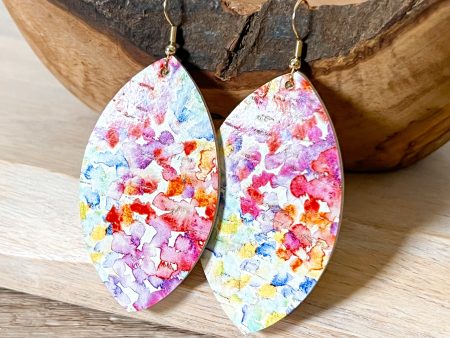 Wilma Watercolor Leather Earrings Discount