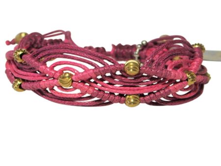 Rose Gonzales  Gigi  Boheme Collection Woven Bracelet in Burgundy & Watermelon Supply