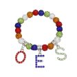 OES Sorority Multicolor Bead Bling Letter Bracelet Fashion