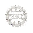 OES Sorority Pearl and Rhinestone Leaf Brooch Pin For Cheap