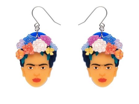 Erstwilder  My Own Muse Frida  Frida Kahlo Drop Pierced Earrings with Gift Box Online Hot Sale