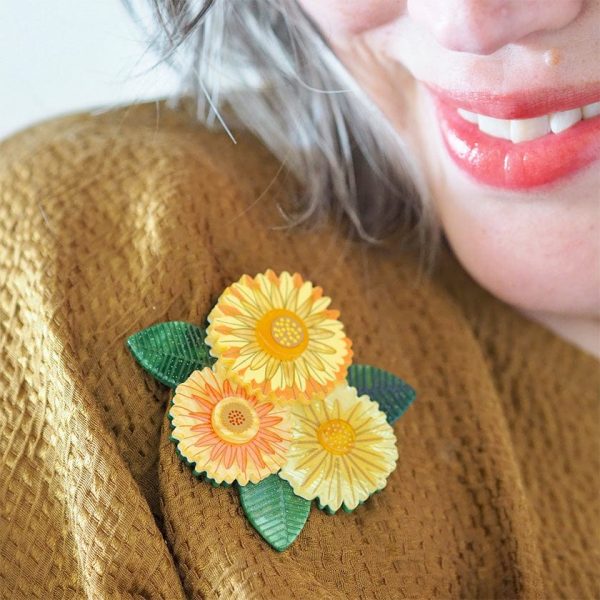 Erstwilder  Forever and Ever  Daisy Flower Brooch with Gift Box Discount