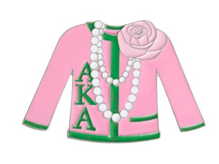 AKA Pink Green Sorority Sweater Pin Sale