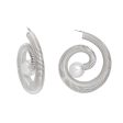 Hoop Silver Jump Coil Spring Pearl Earrings Women For Sale