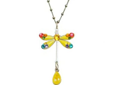 Anne Koplik Summer Breeze Bright Yellow Dragonfly Necklace Hot on Sale