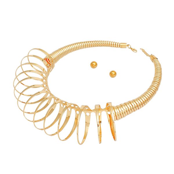 Collar Gold XLarge Coiled Wire Modern Necklace Online now