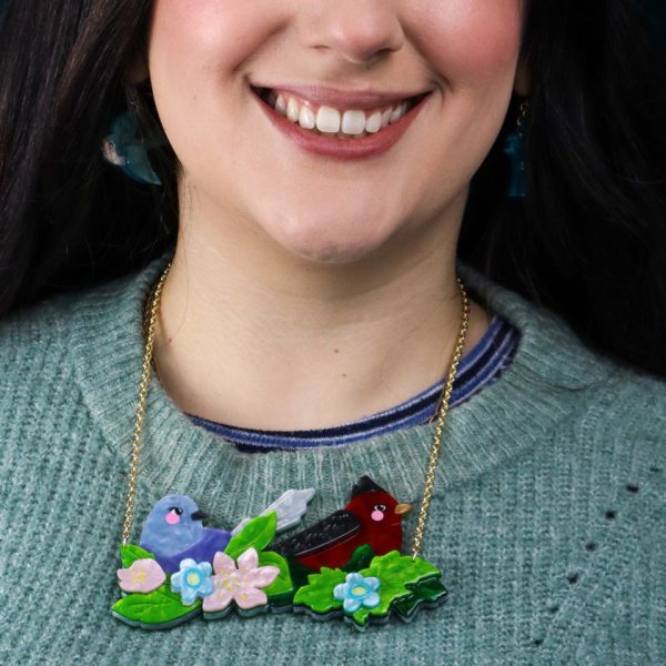 Erstwilder x Fleur Harris Pretty Birds Necklace with Gift Box Online Hot Sale