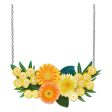 Erstwilder  Yellow Efflorescence  Daisy and Wattle Floral Necklace with Gift Box Sale