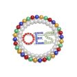 OES Sorority Round Multicolor Pearl Brooch Pin Sale