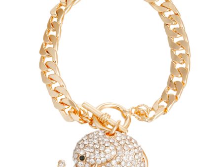 Gold Rhinestone Elephant Bracelet For Cheap