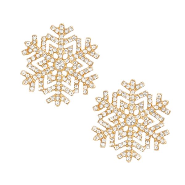 Stud Radiating Snowflake Gold Earrings for Women Hot on Sale