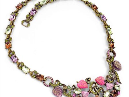 Sweet Romance Fruit Salad Leaves of Glass Necklace Hot on Sale