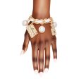 Bracelet White Woven Gold C No 5 Charms Women Hot on Sale