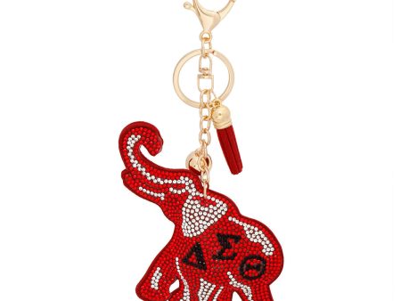 DST Sorority Elephant Red Padded Keychain Fashion