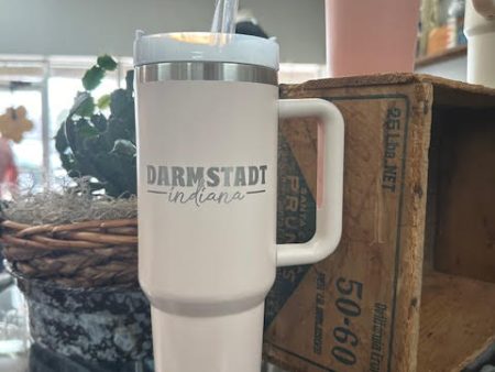 40 oz tumbler with Handle (Peach) Darmstadt, IN Hot on Sale