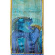 Laurel Burch Teal Mares Horse Art 100% Silk Scarf Supply