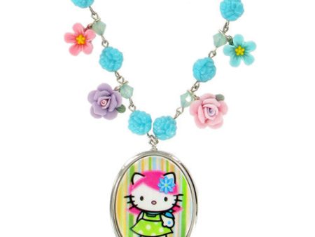 Tarina Tarantino Pink Head Heritage Flower Charm Necklace (Aqua) Sale