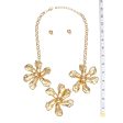 Necklace Polished Gold Chunky Flower Set for Women Cheap