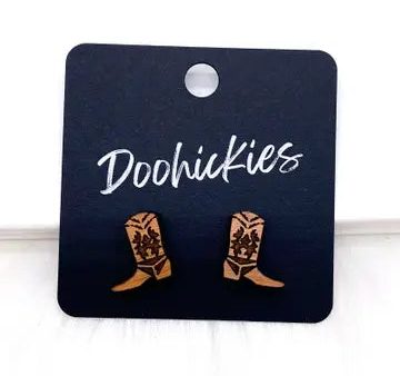 Cherry Wood Boots Earrings Discount