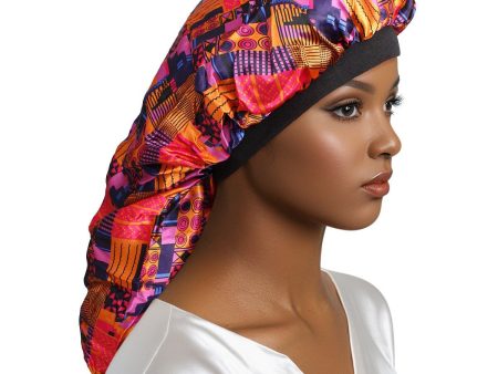 Braids Bonnet Cap Fuchsia African Tribal Print Unisex on Sale